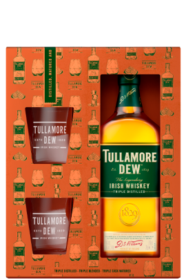 Tullamore D.E.W. (dėž. + 2 stiklinės)